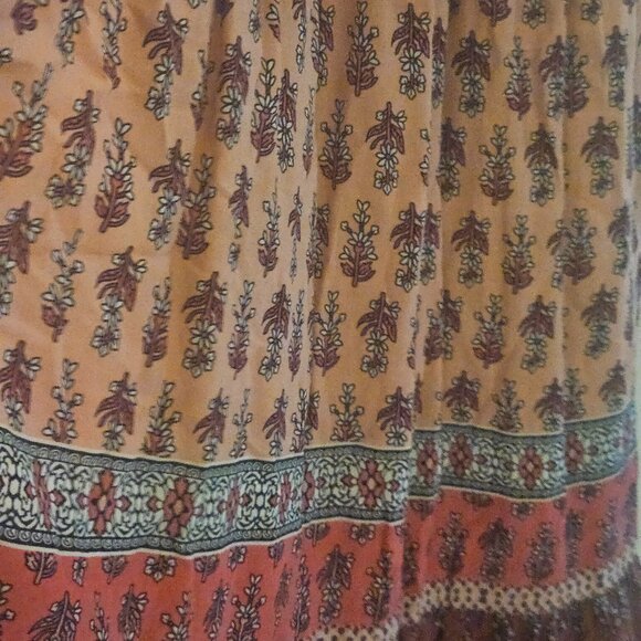 Knox Rose Multicolor tiered boho CottageCore sleeveless dress pockets maxi S - Picture 9 of 11